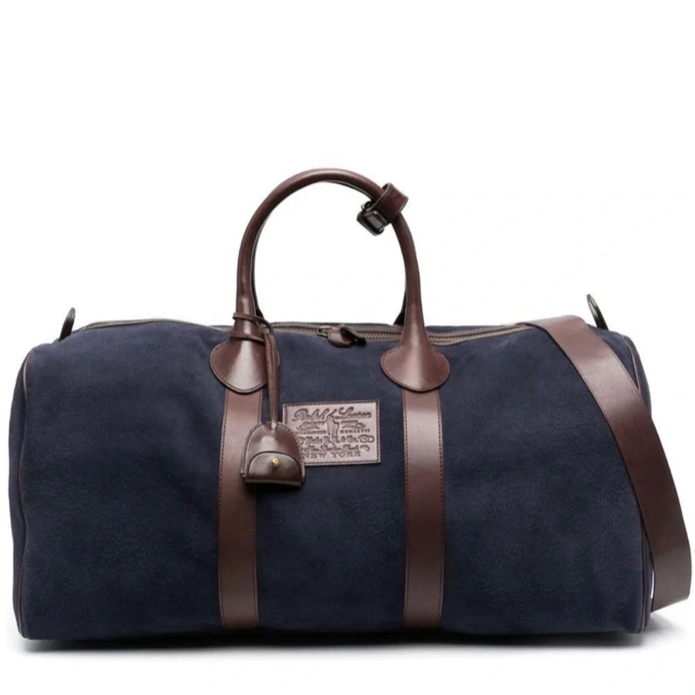 Polo Ralph Lauren Men's Leather Top Handle Suede Duffel Bag